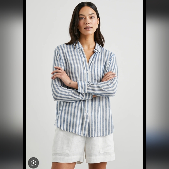 Rails Other - Rails Blue and White Striped Charli Boho Casual Shirt